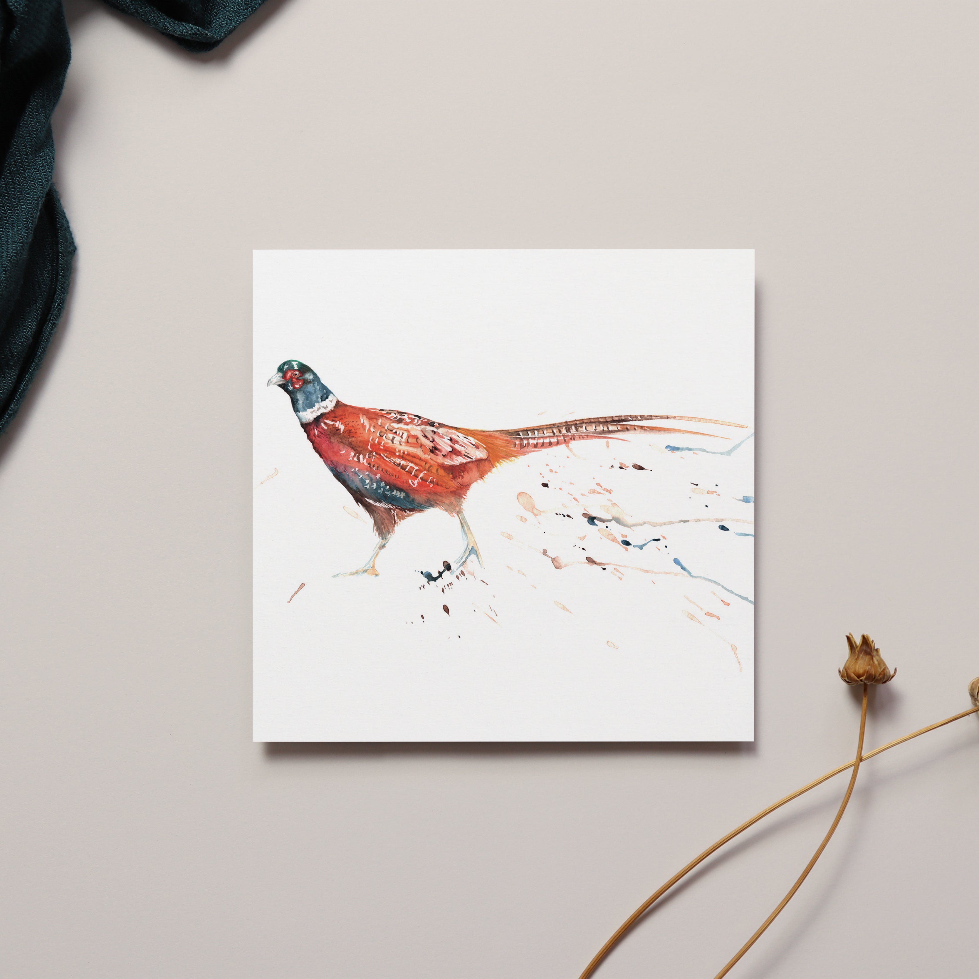 Pheasant Watercolour Card