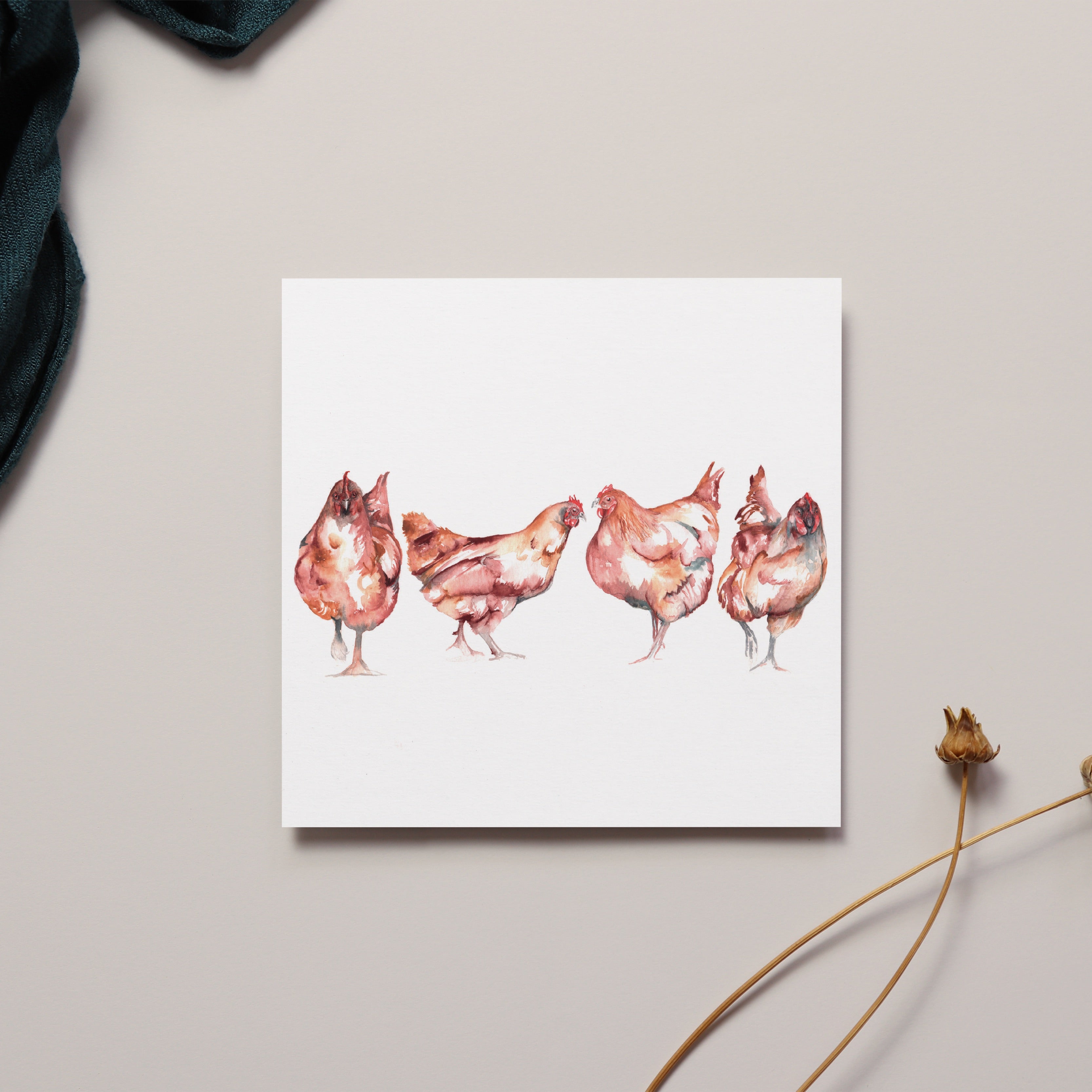 Hens Greeting Card