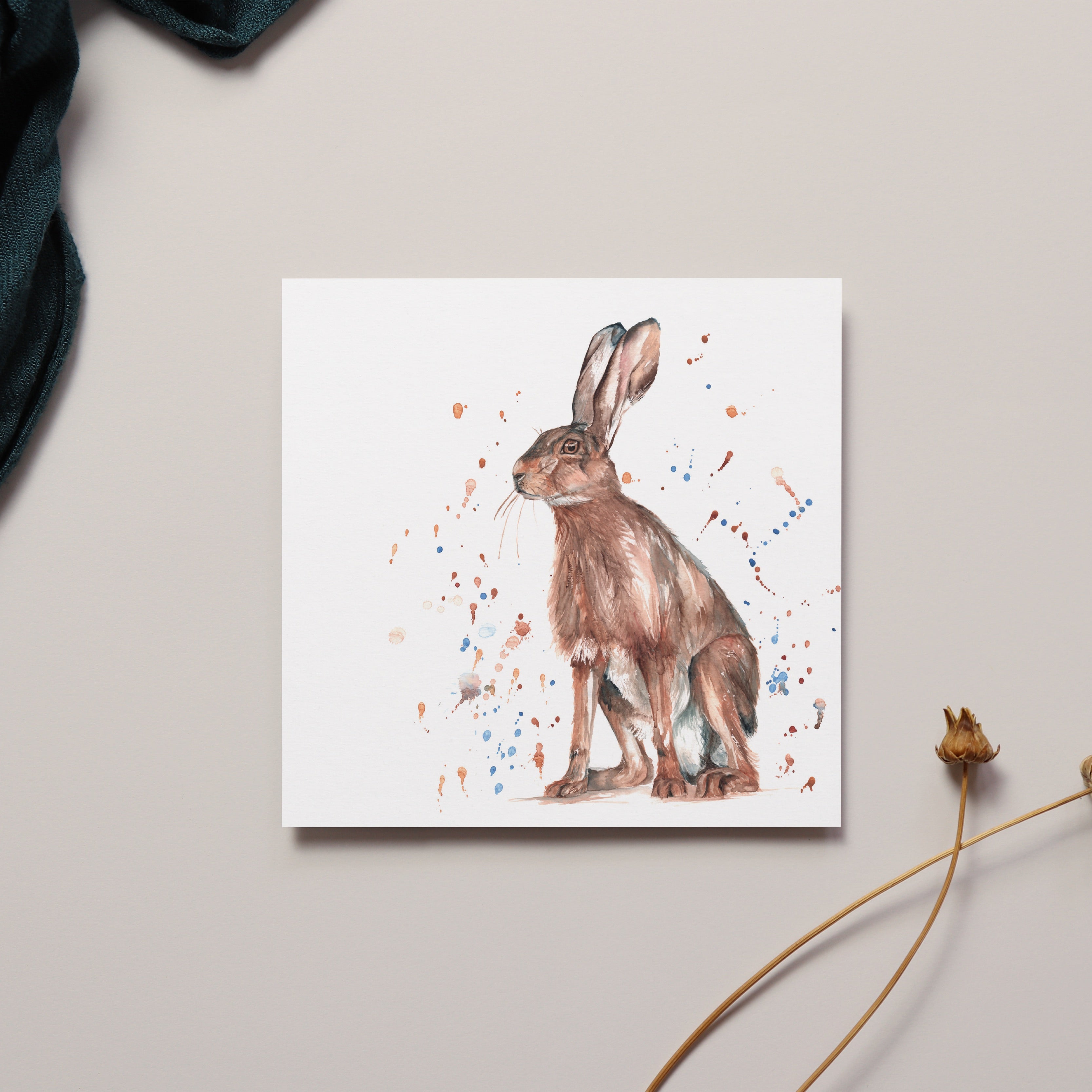 Hare watercolour Card