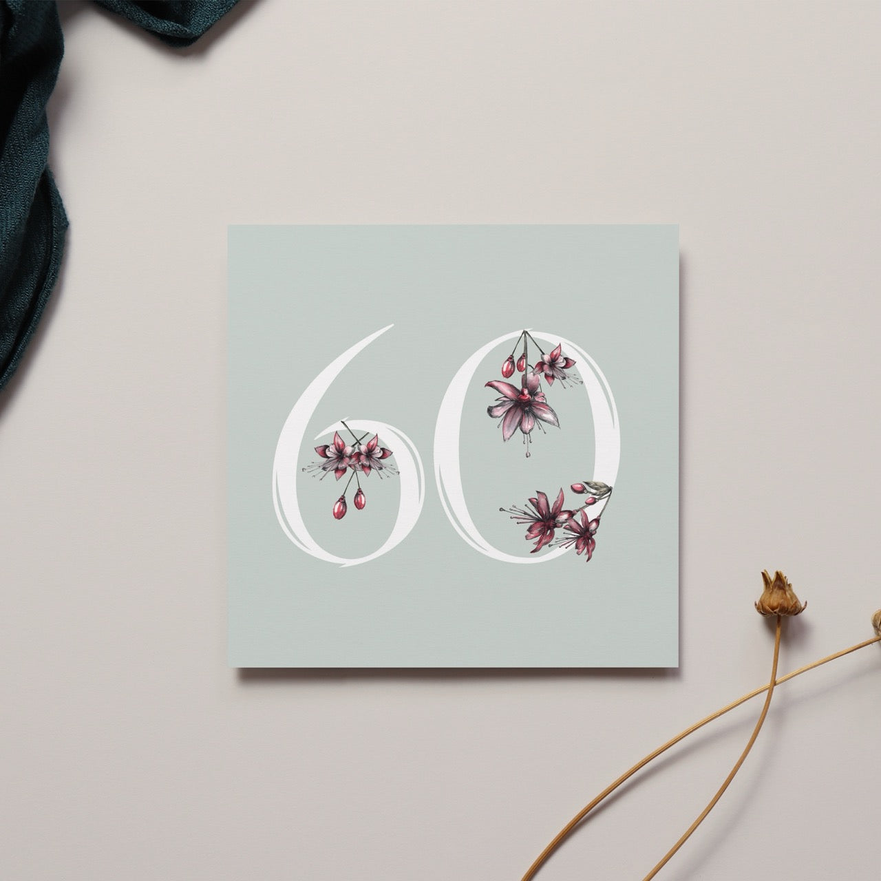 Floral 60th Birthday Card