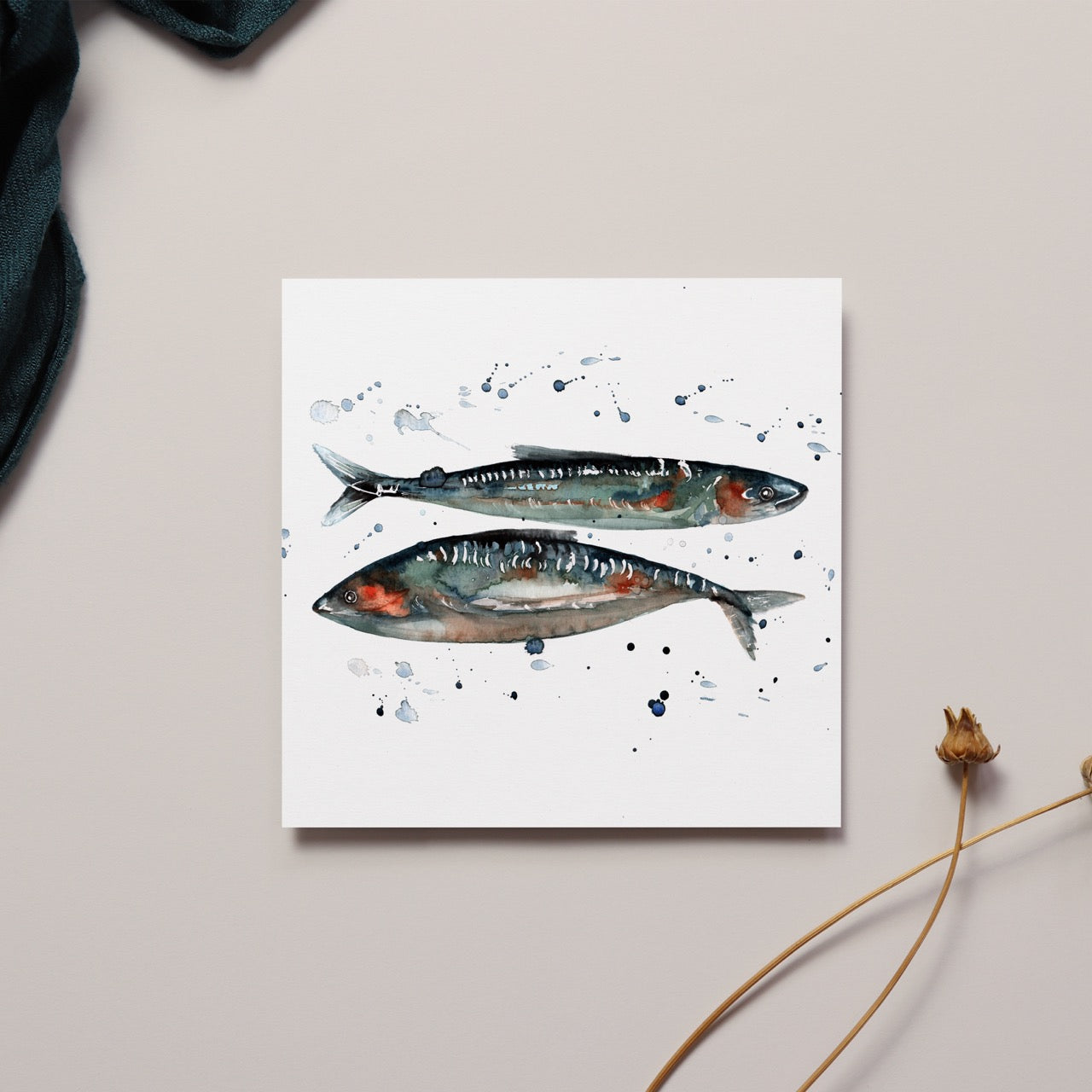 Fish Design Watercolour Greeting Card