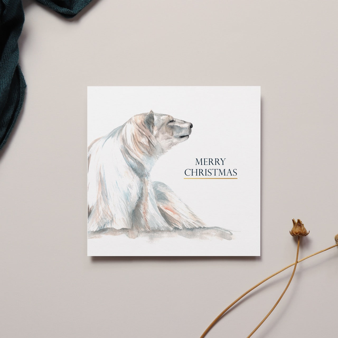 Polar Bear Design Festive Christmas Card