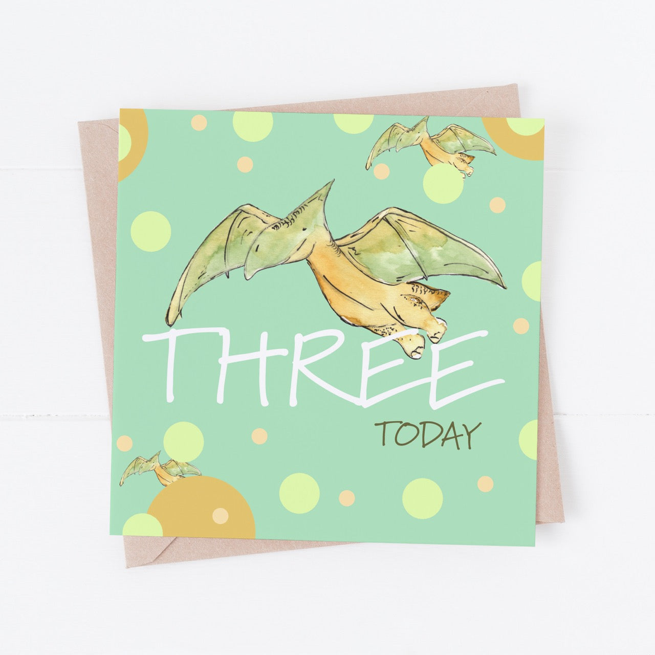 Dinosaur Three Today Birthday Card