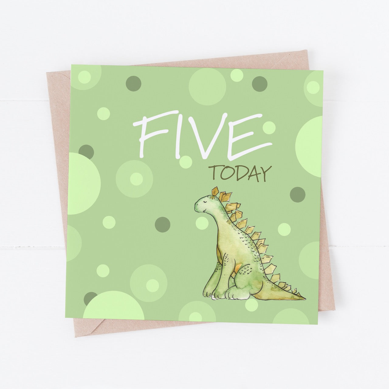 Dinosaur Five Today Birthday Card