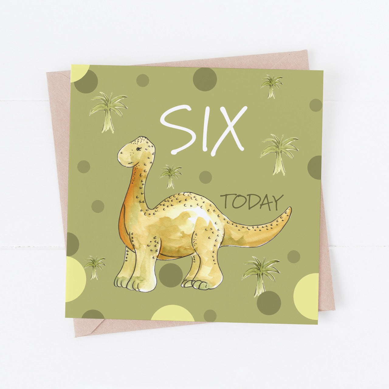 Dinosaur Six Today Birthday Card