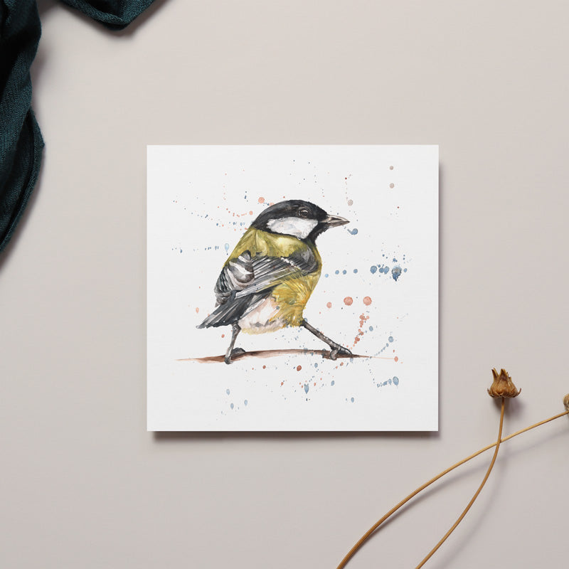 Grey tit Greeting Card