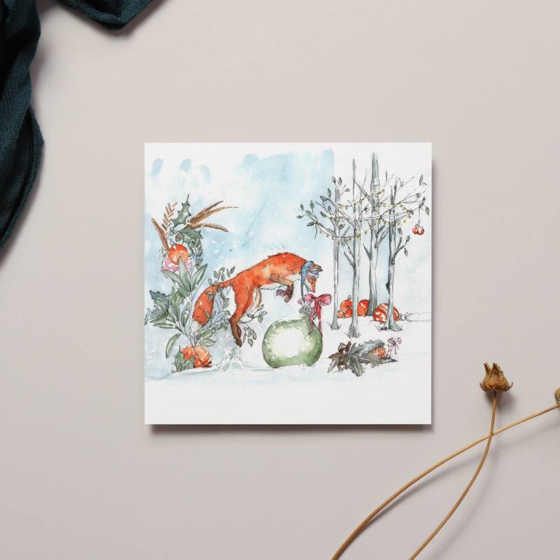 Fox in Snow Christmas Card