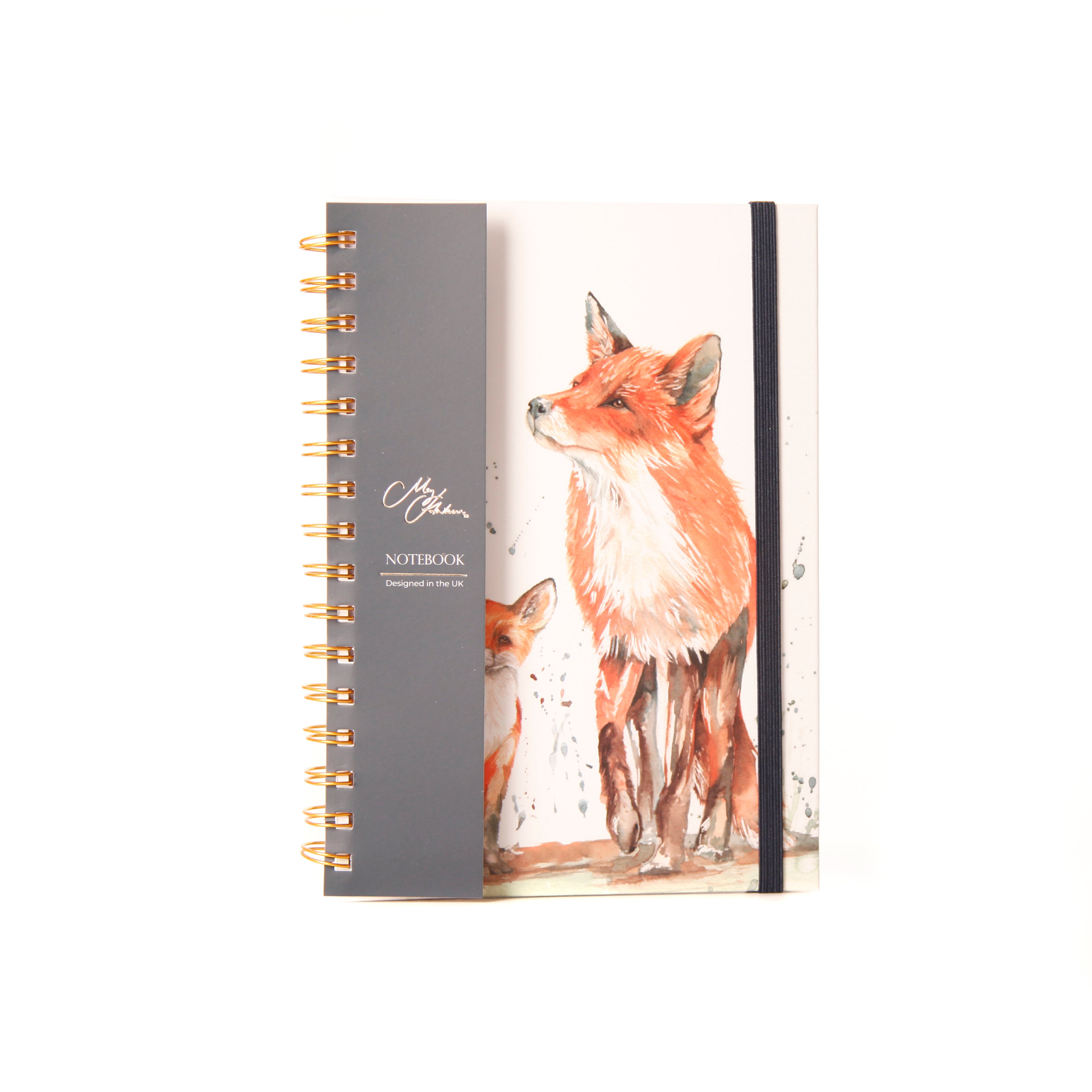 The Den' Fox and Cub Watercolour Design A5 Notebook