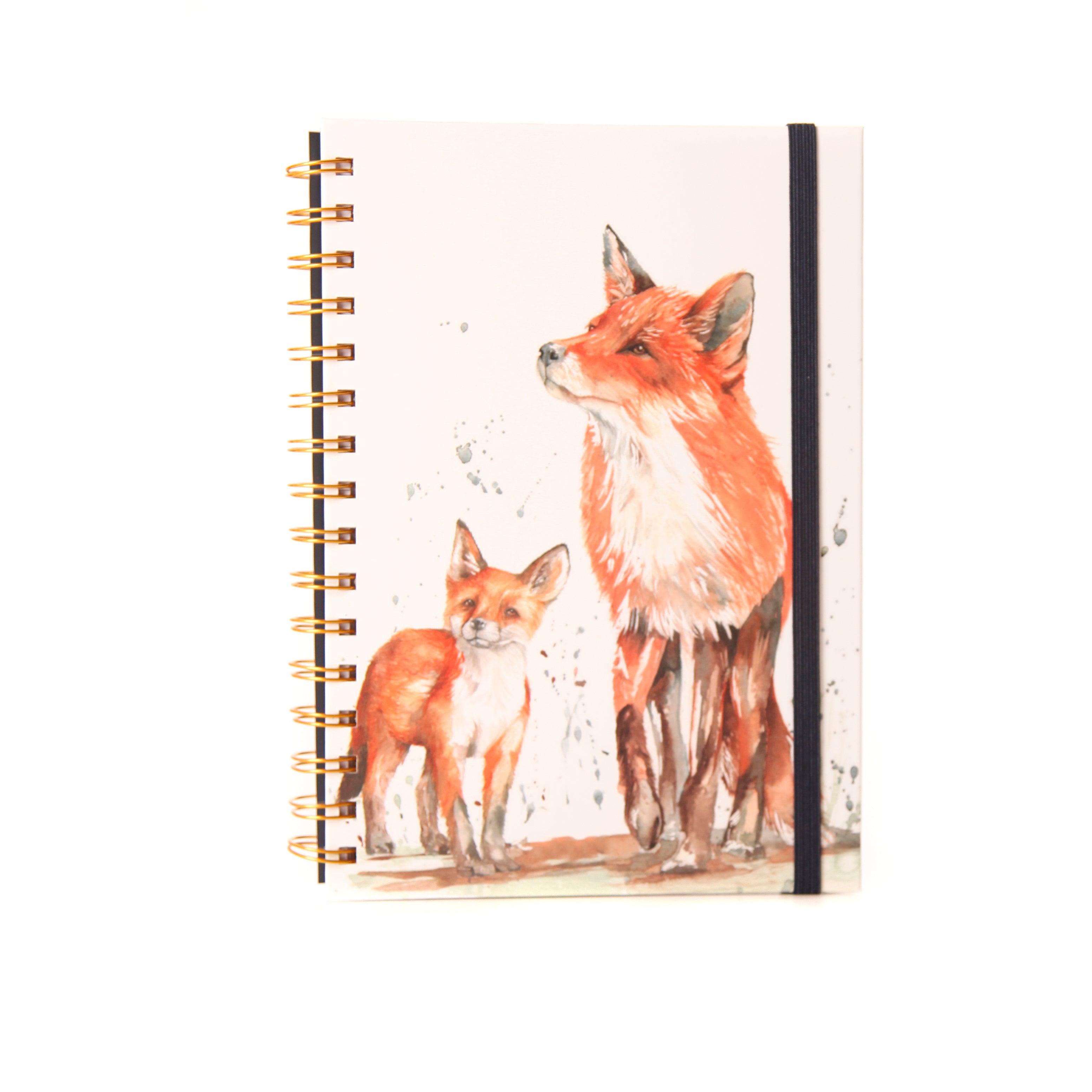 The Den' Fox and Cub Watercolour Design A5 Notebook