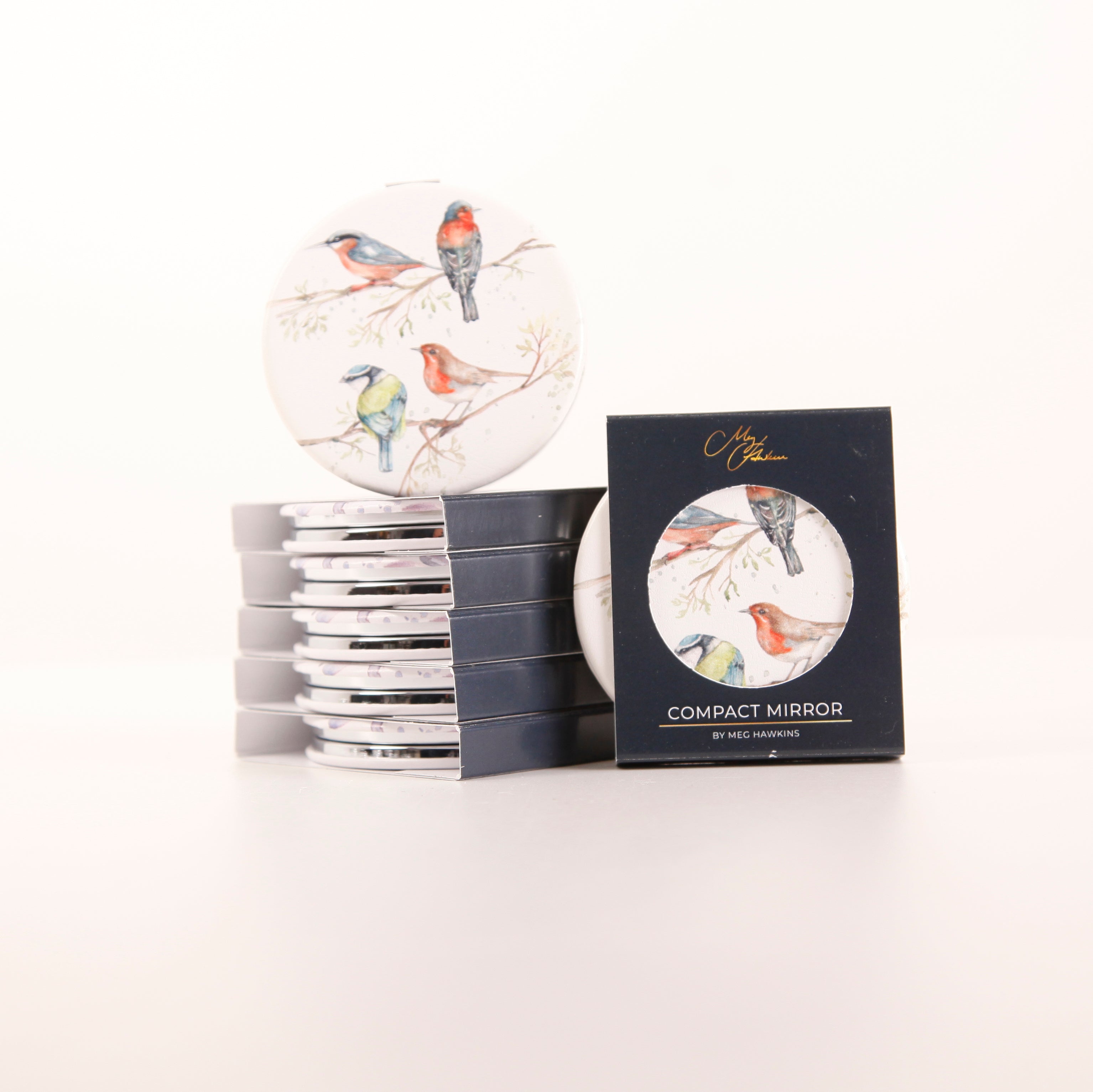 British Birds Design Watercolour Compact Mirror