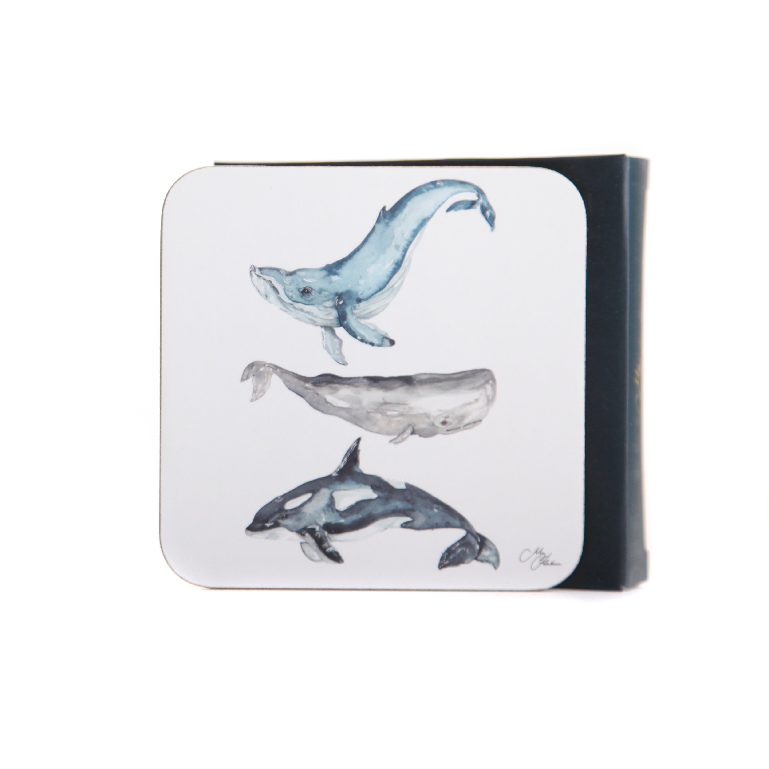 The Ocean -  Whales Watercolour Designs Coaster