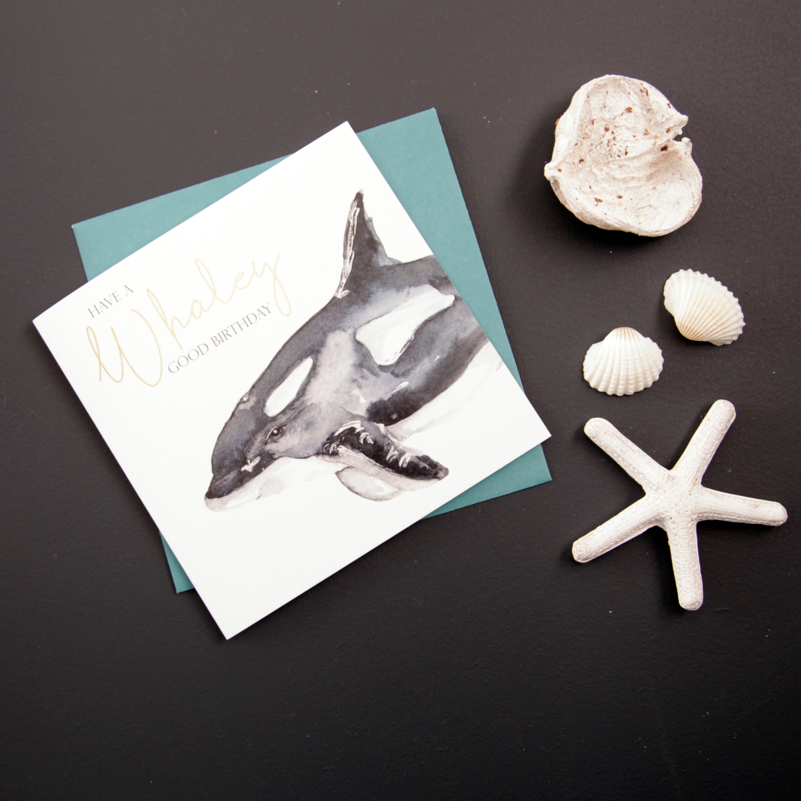 Happy Birthday -Whaley Good Birthday Whale Design Greeting Card