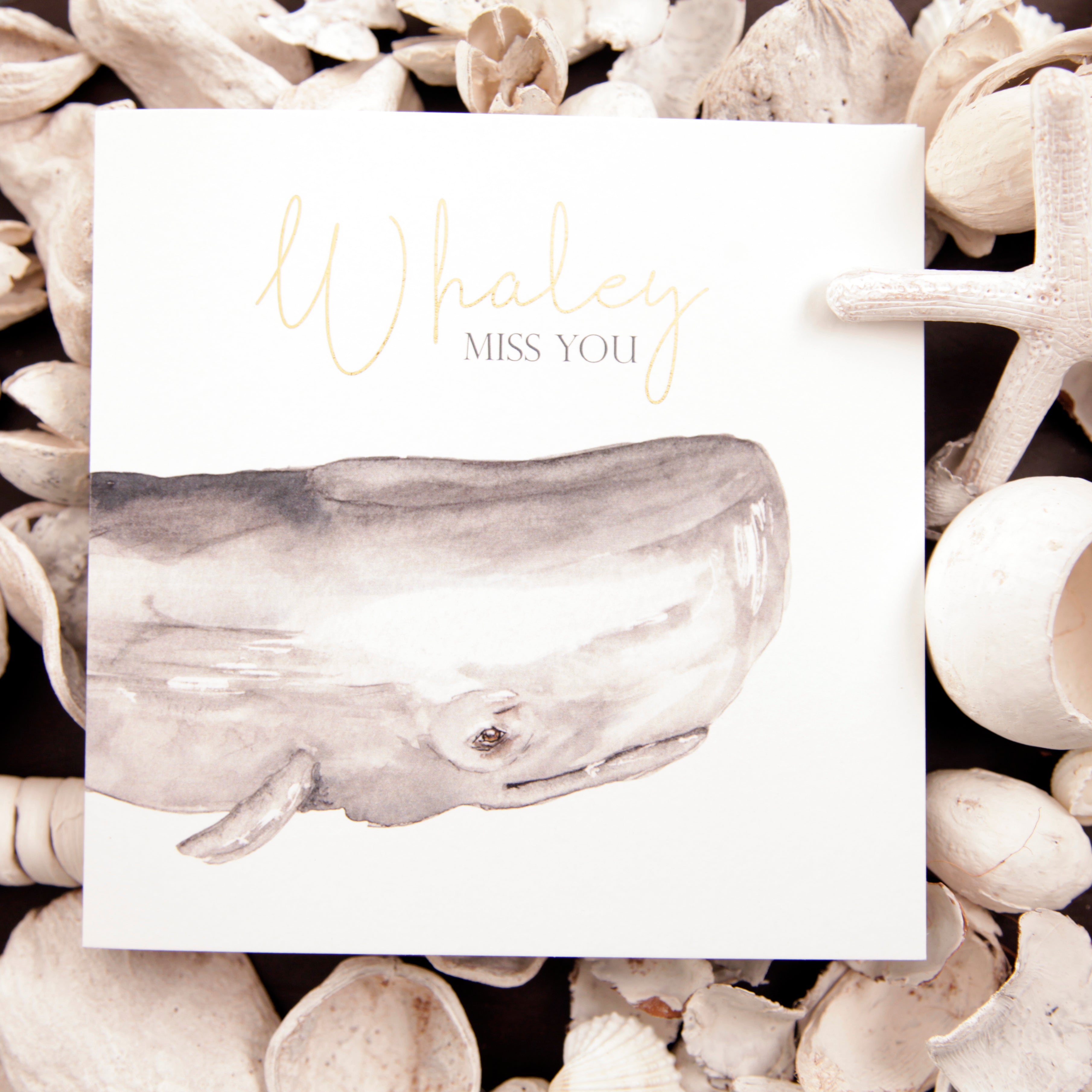 Whaley Miss You -  Whale Design Greeting Card