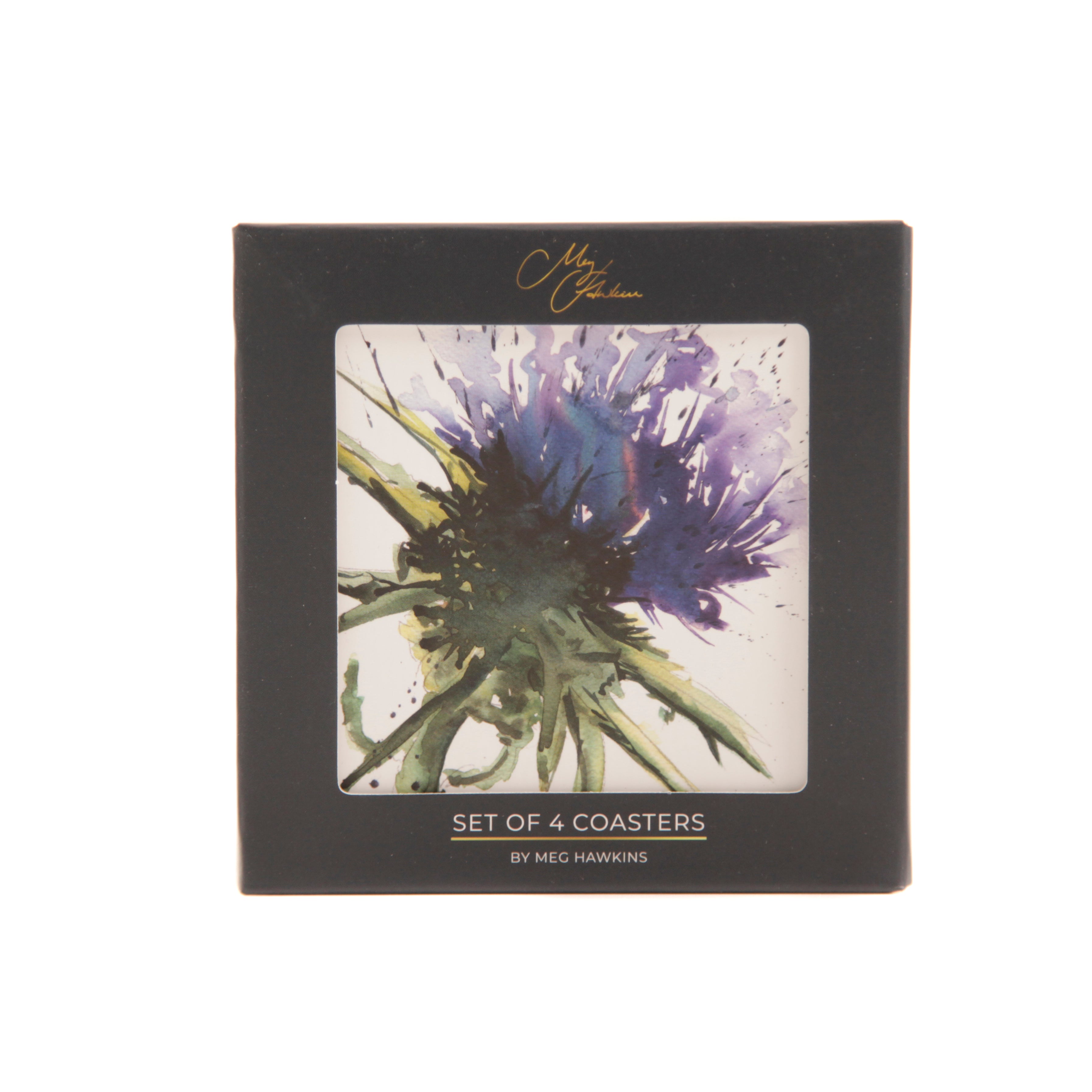 The Thistles -  Thistle Watercolour Design Coasters