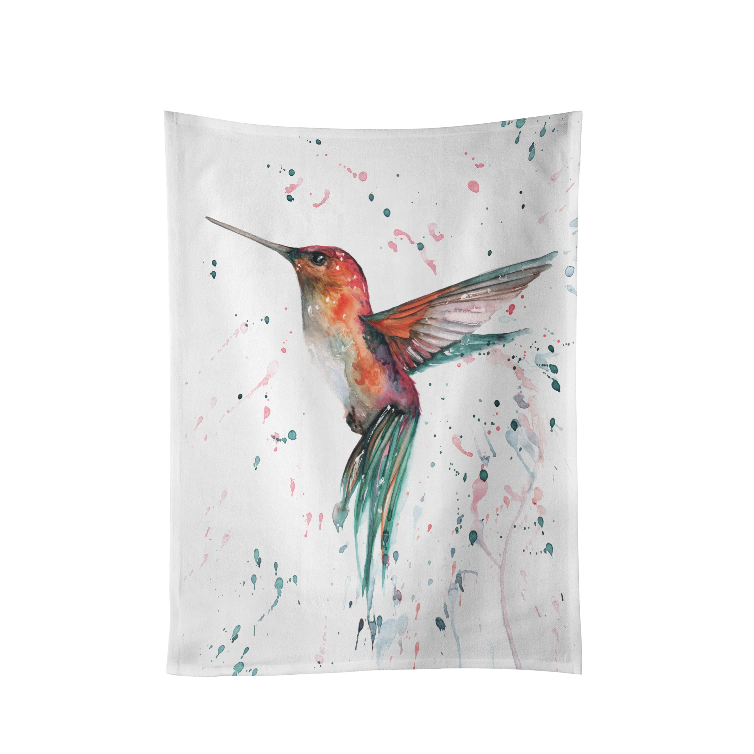 The Rainforest Hummingbird Design Cotton Teatowel