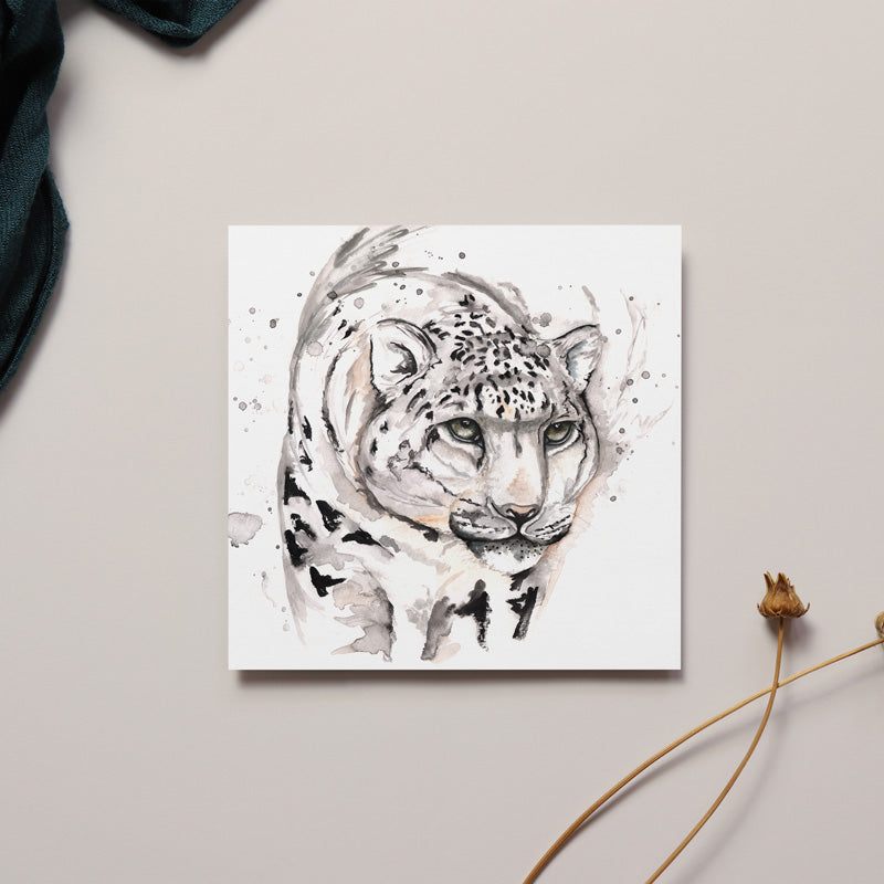 Snow Leopard Greeting Card