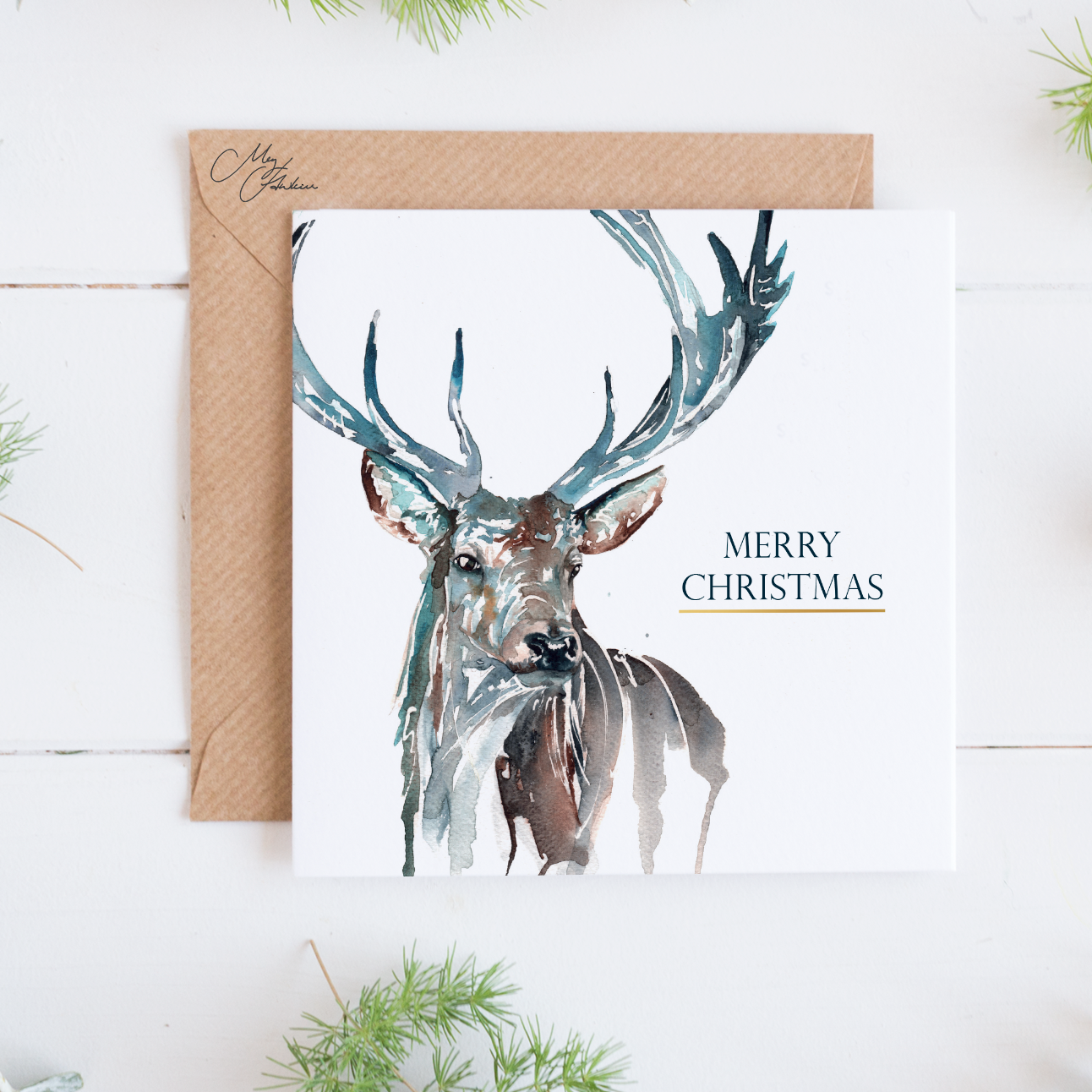 Stag Design Festive Christmas Card